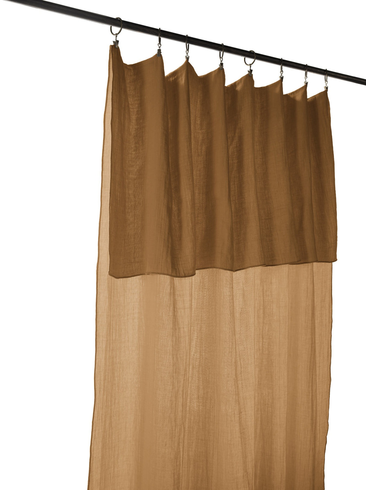L'effet Papillon, Rideau en gaze de coton 140x300 cm - Tabac