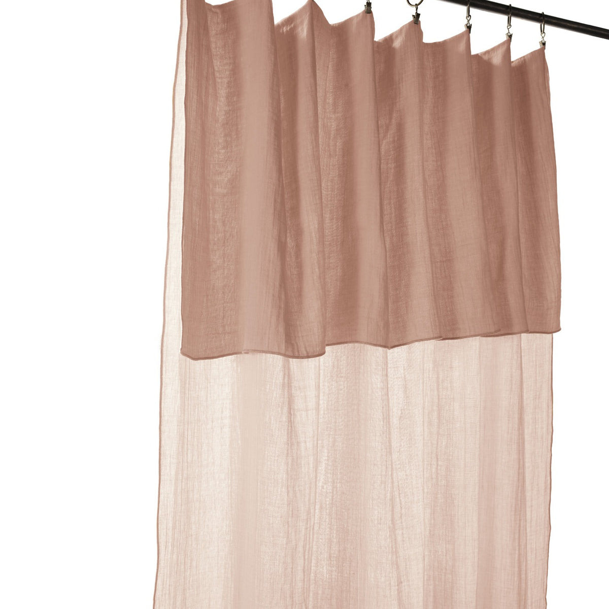 L'effet Papillon, Rideau en gaze de coton 140x300 cm - Rose