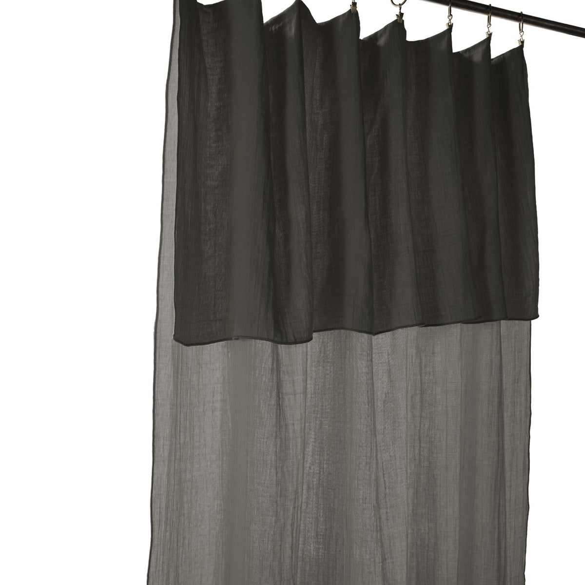 L'effet Papillon, Rideau en gaze de coton 140x300 cm - Granit