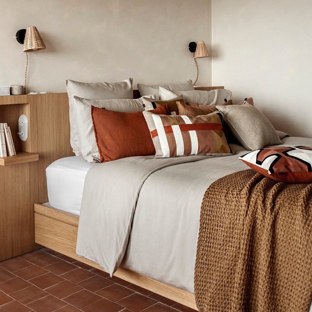 Haomy, Housse de coussin - Limy Blanc - Carré 45x45 cm