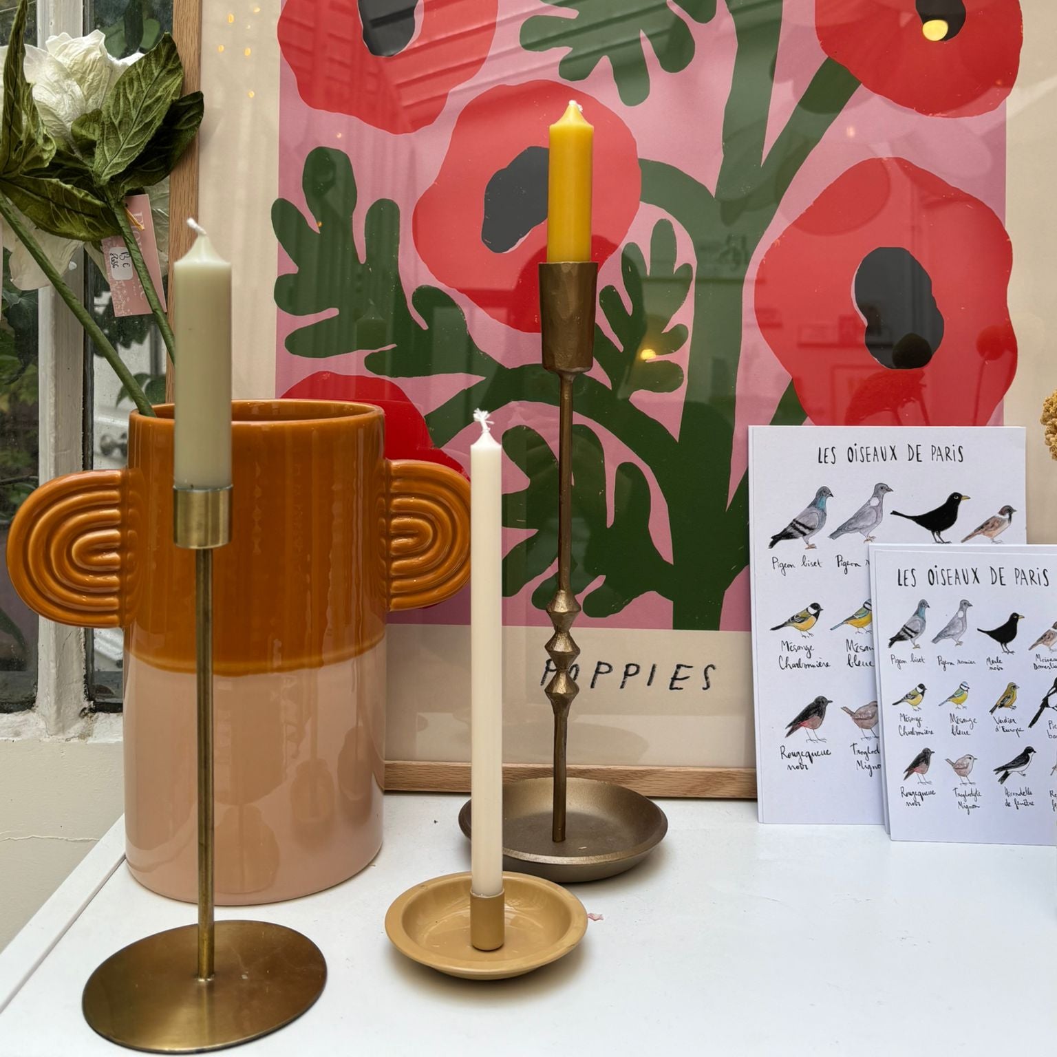 Ib Laursen, Bougeoir pour bougies fines en métal - Beige