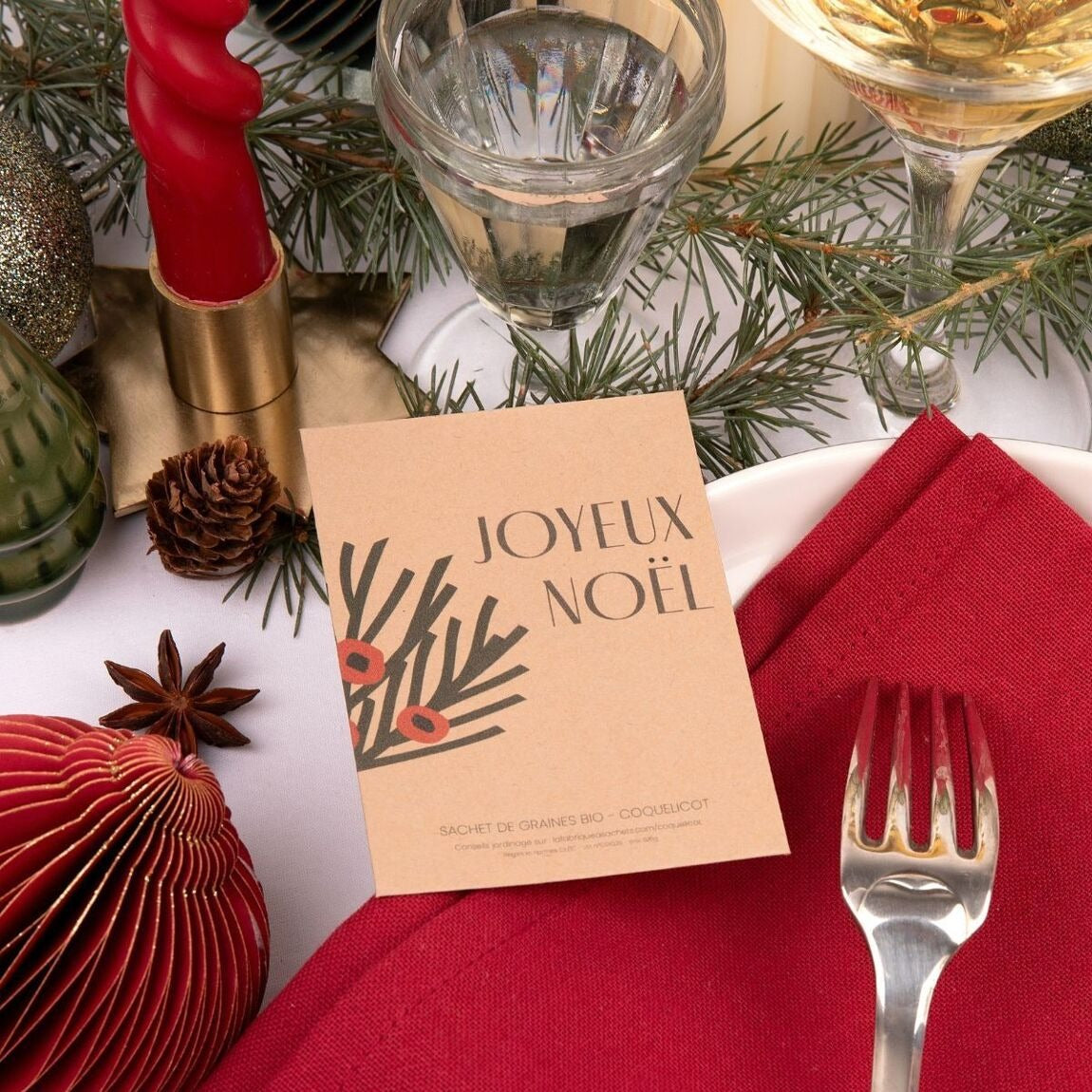 La Fabrique à Sachets, Sachet de graines de Coquelicots - Joyeux Noël