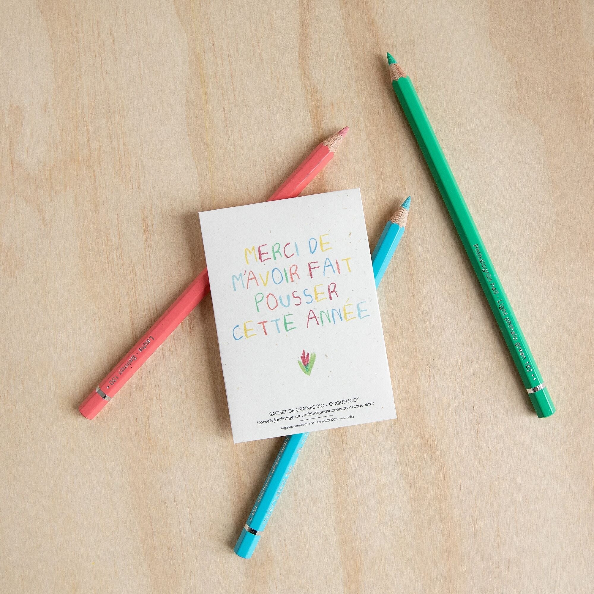 La Fabrique à Sachets, Sachet de graines de Coquelicots - Merci de m’avoir fait pousser cette année