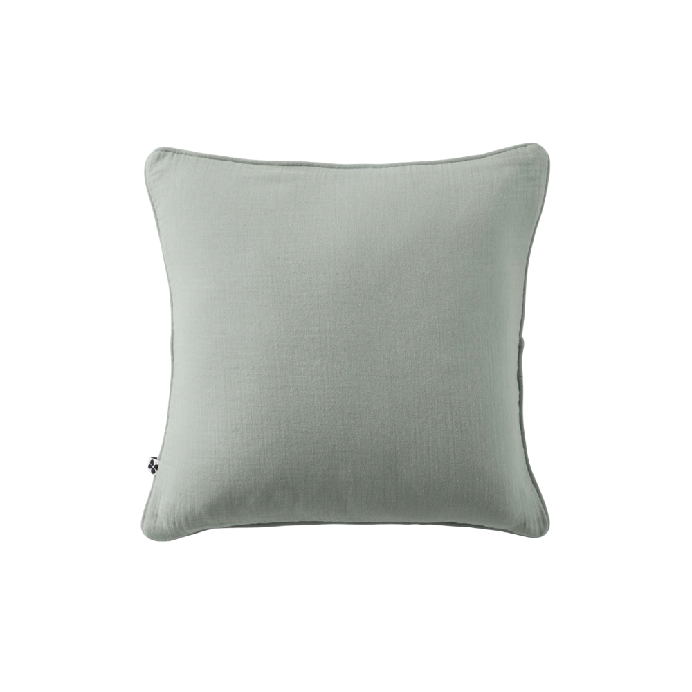 L'Effet Papillon, Housse de coussin - Gaïa Eucalyptus - Carré 45 x 45 cm