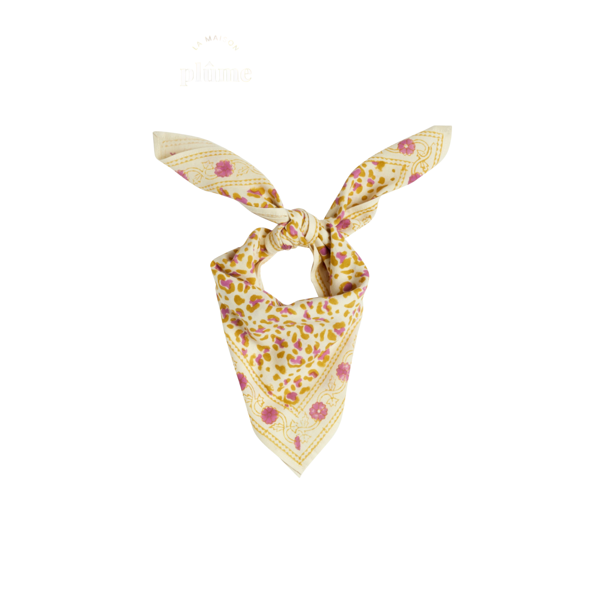 Bonheur du jour, Petit Foulard - Léopard Écru