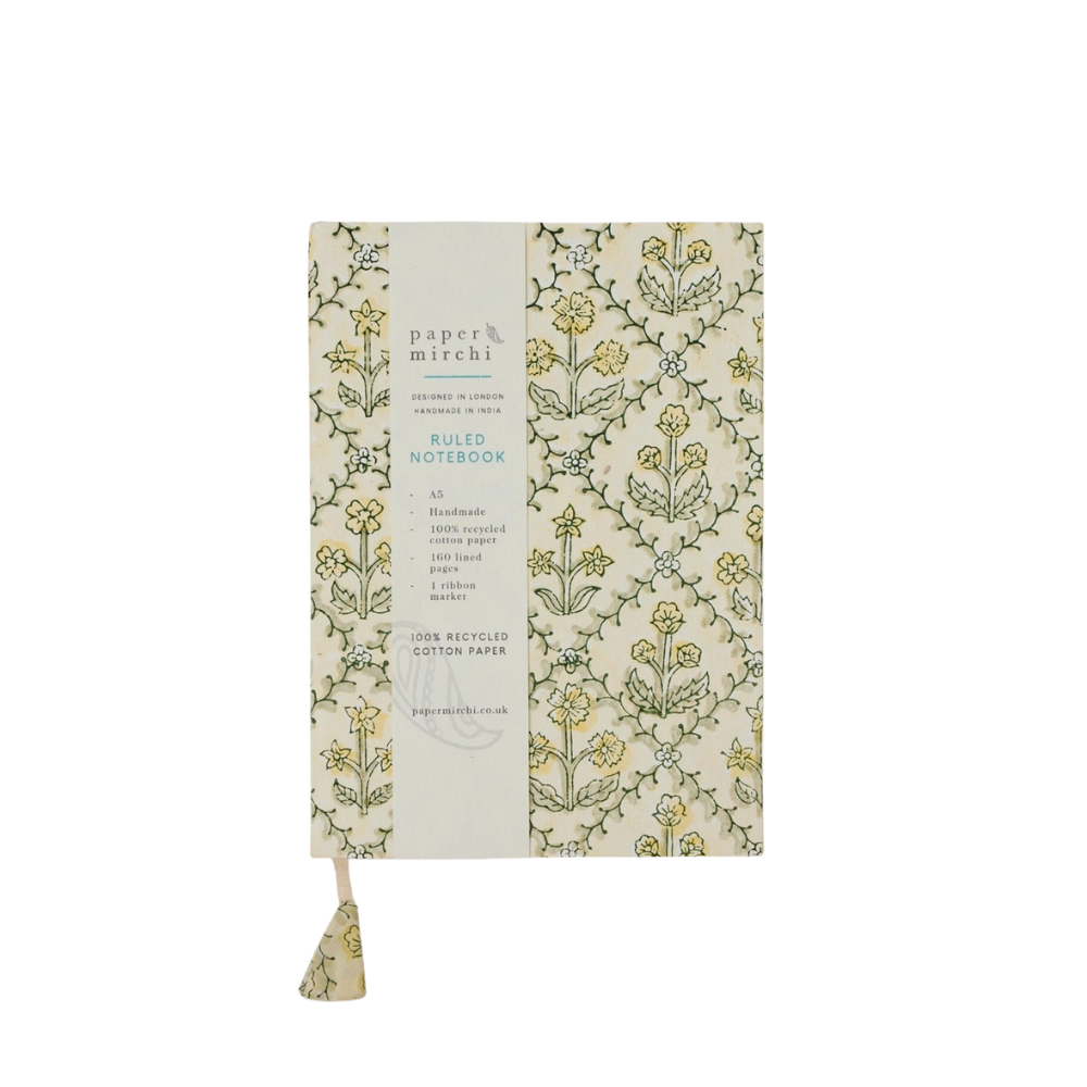 Paper Mirchi, Carnet de notes - Treillis floral crème au beurre