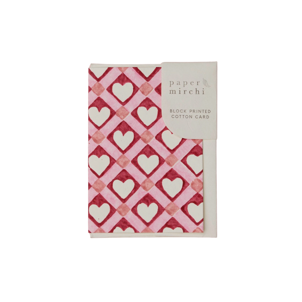 Paper Mirchi, Carte - Cœur à carreaux rouges