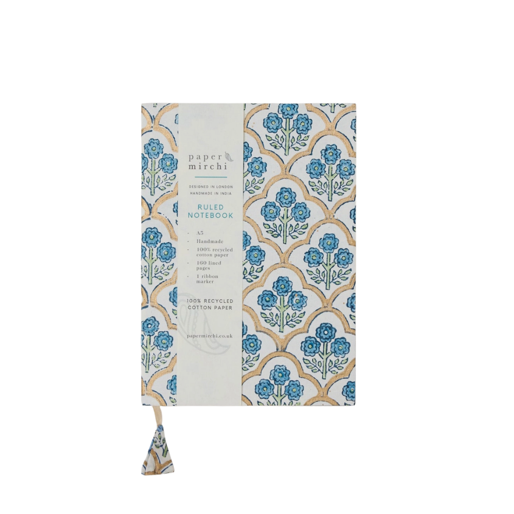 Paper Mirchi, Carnet de notes - Treillis Indigo