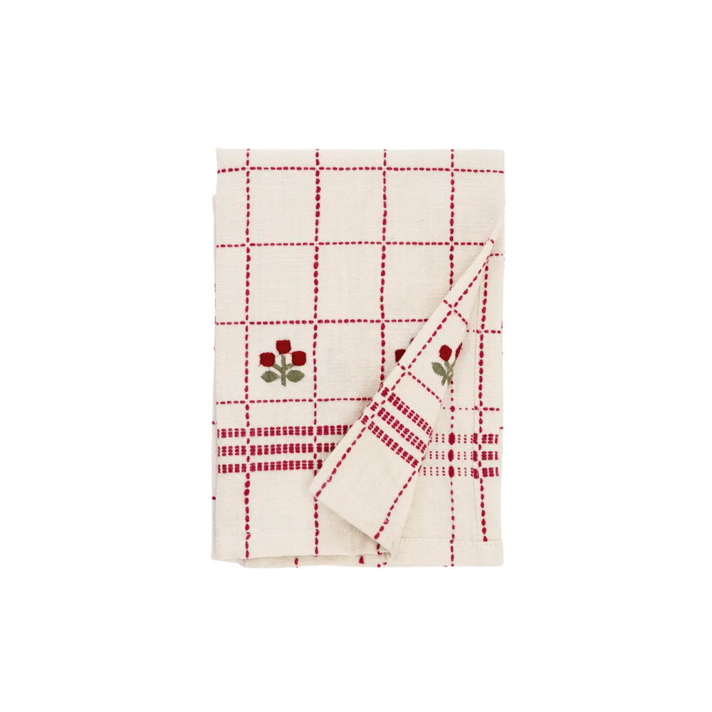 Madam Stoltz, Torchon - Carreaux Cerise