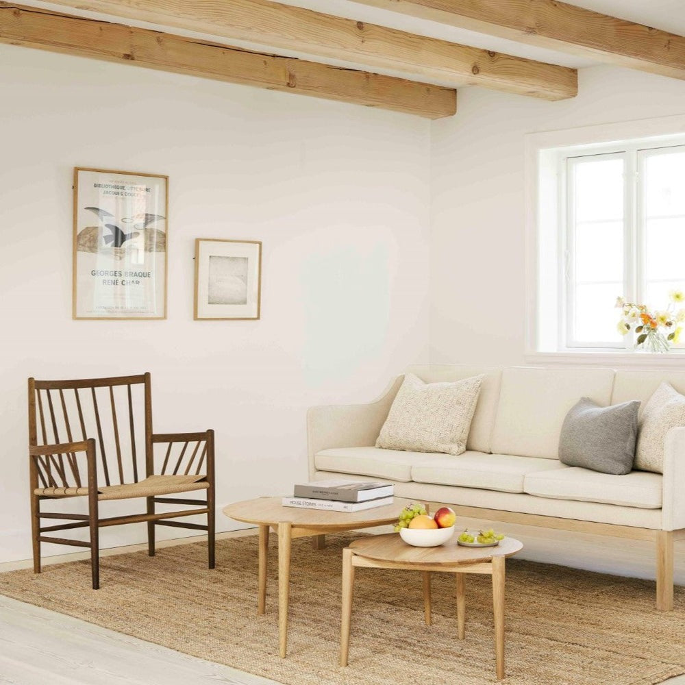 FDB Mobler, Chaise lounge en chene et tissage - J82