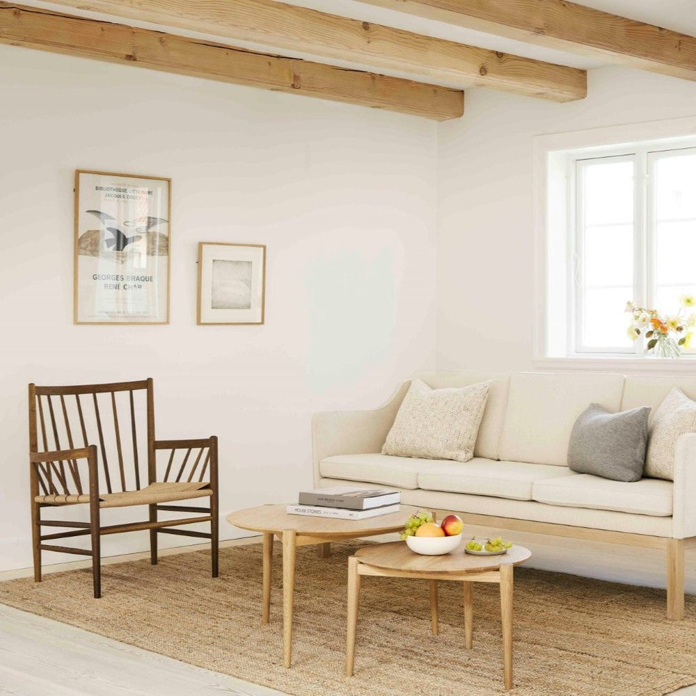 FDB Mobler, Chaise lounge en chene et tissage - J82