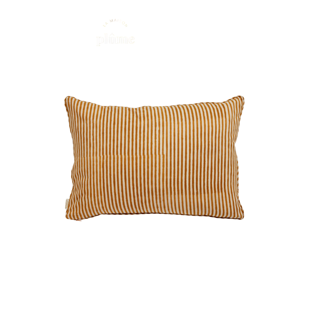 Bonheur du jour, Housse de coussin 50x35 - Rayures Caramel
