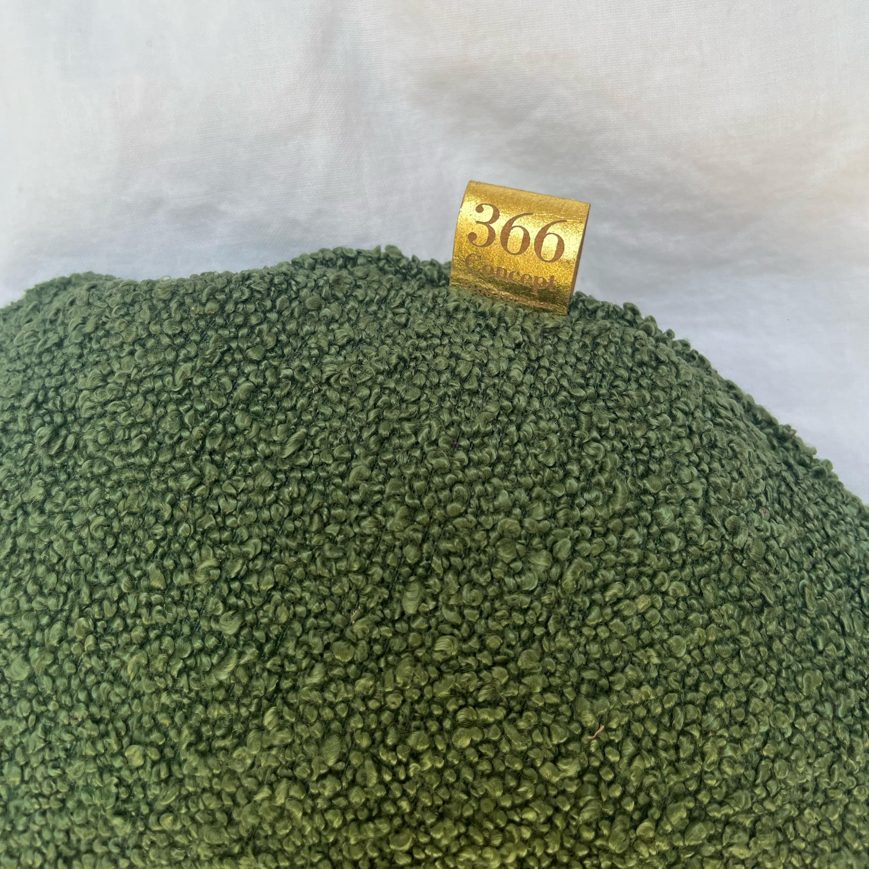 366 Concept, Coussin rond Ø 31 cm - Boucle Bottle Green XS