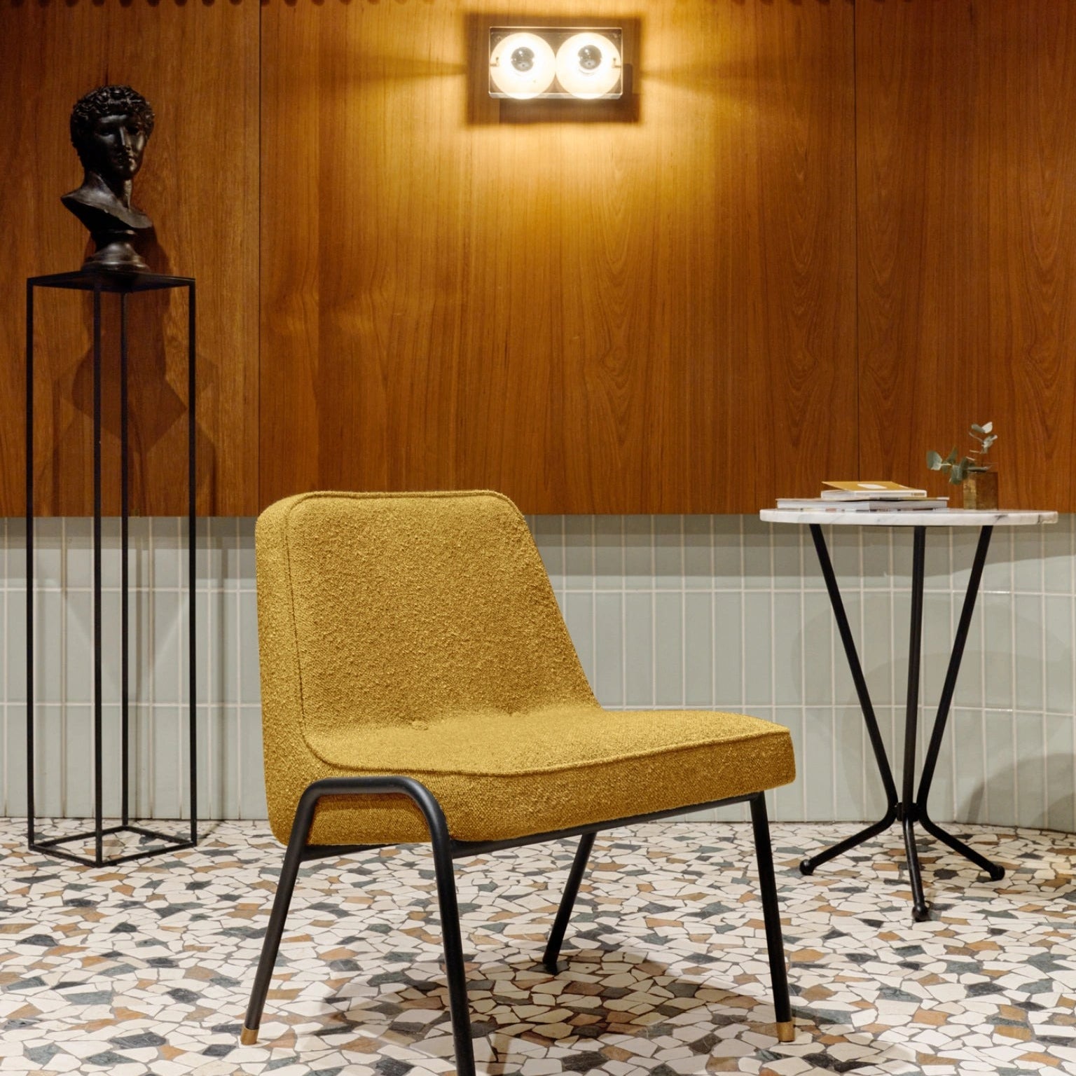 366 Concept, Fauteuil Club 366 Métal - Tissu Boucle