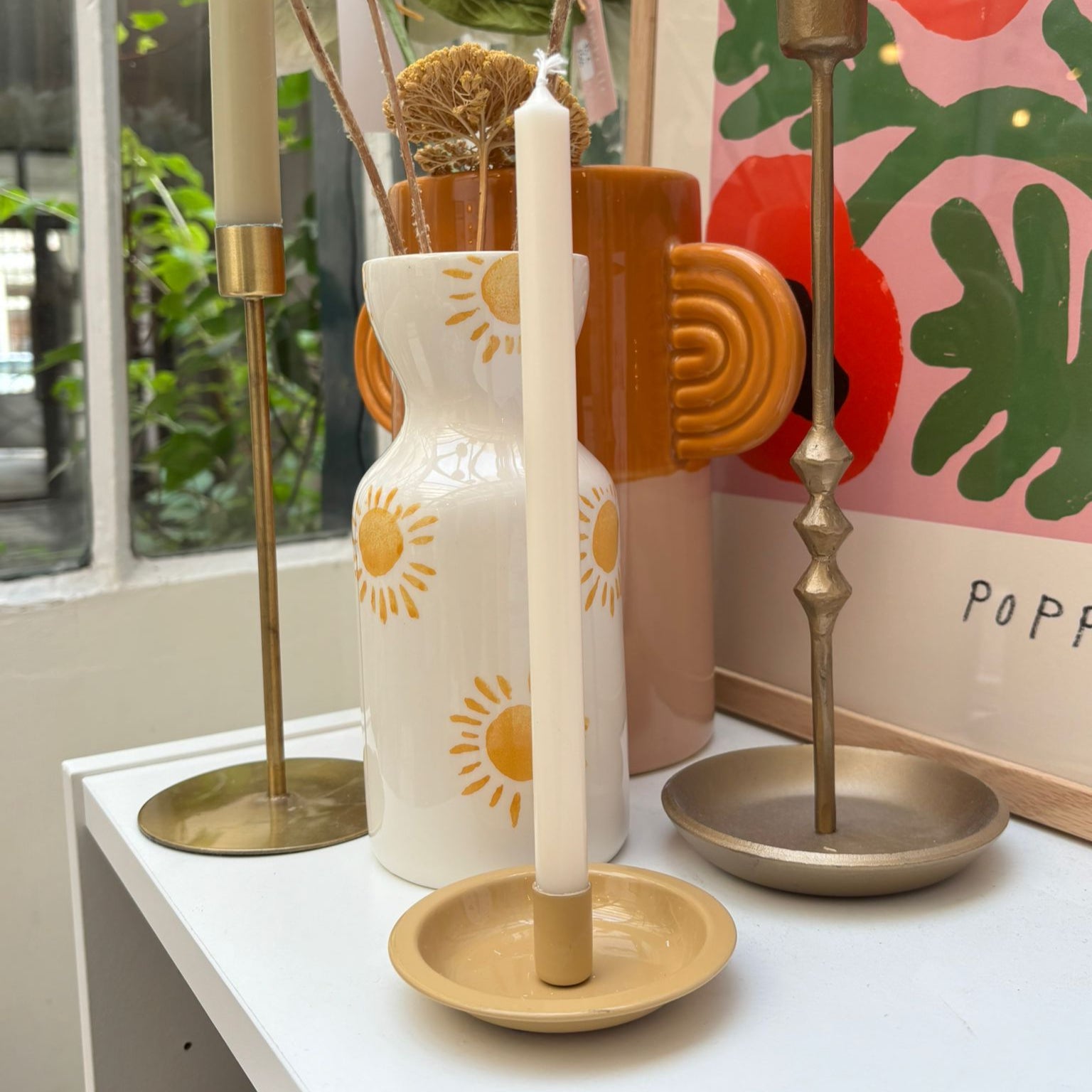 Ib Laursen, Bougeoir pour bougies fines en métal - Beige