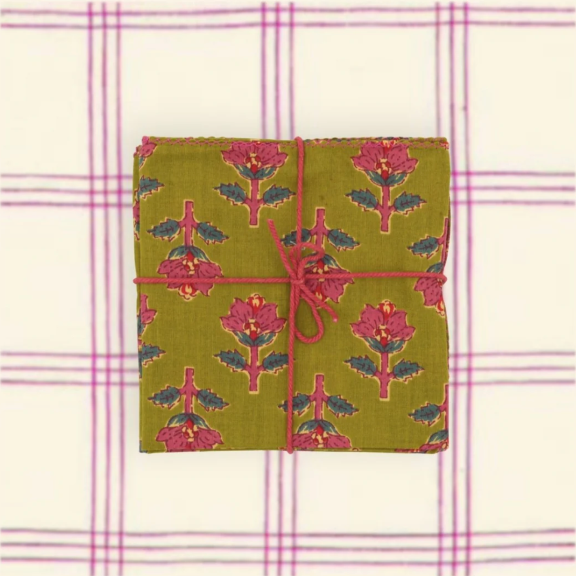 Serviette de table, Suzette à table - Jonquille Olive