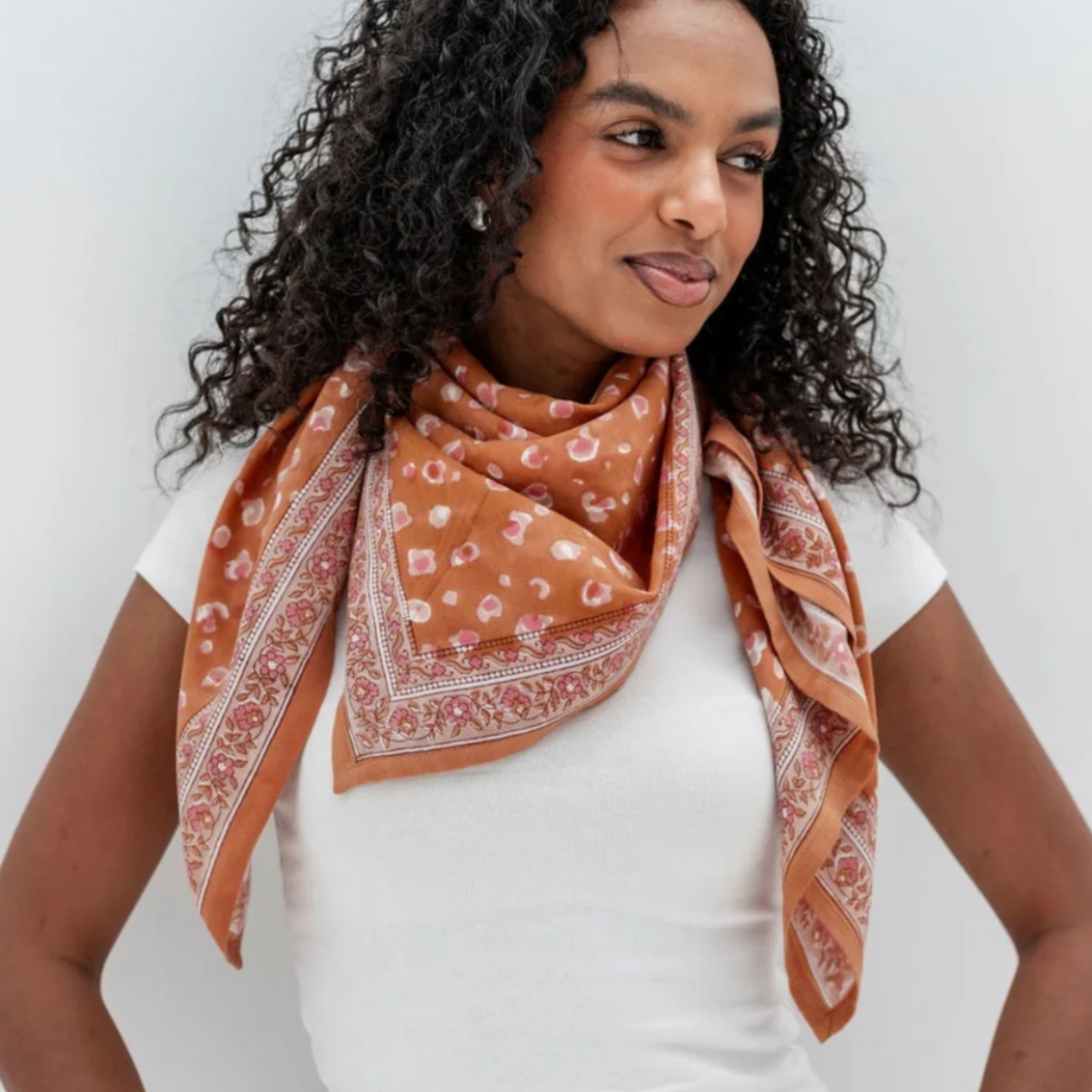 Bindi Atelier, Grand Foulard Indien - Bengal Praline