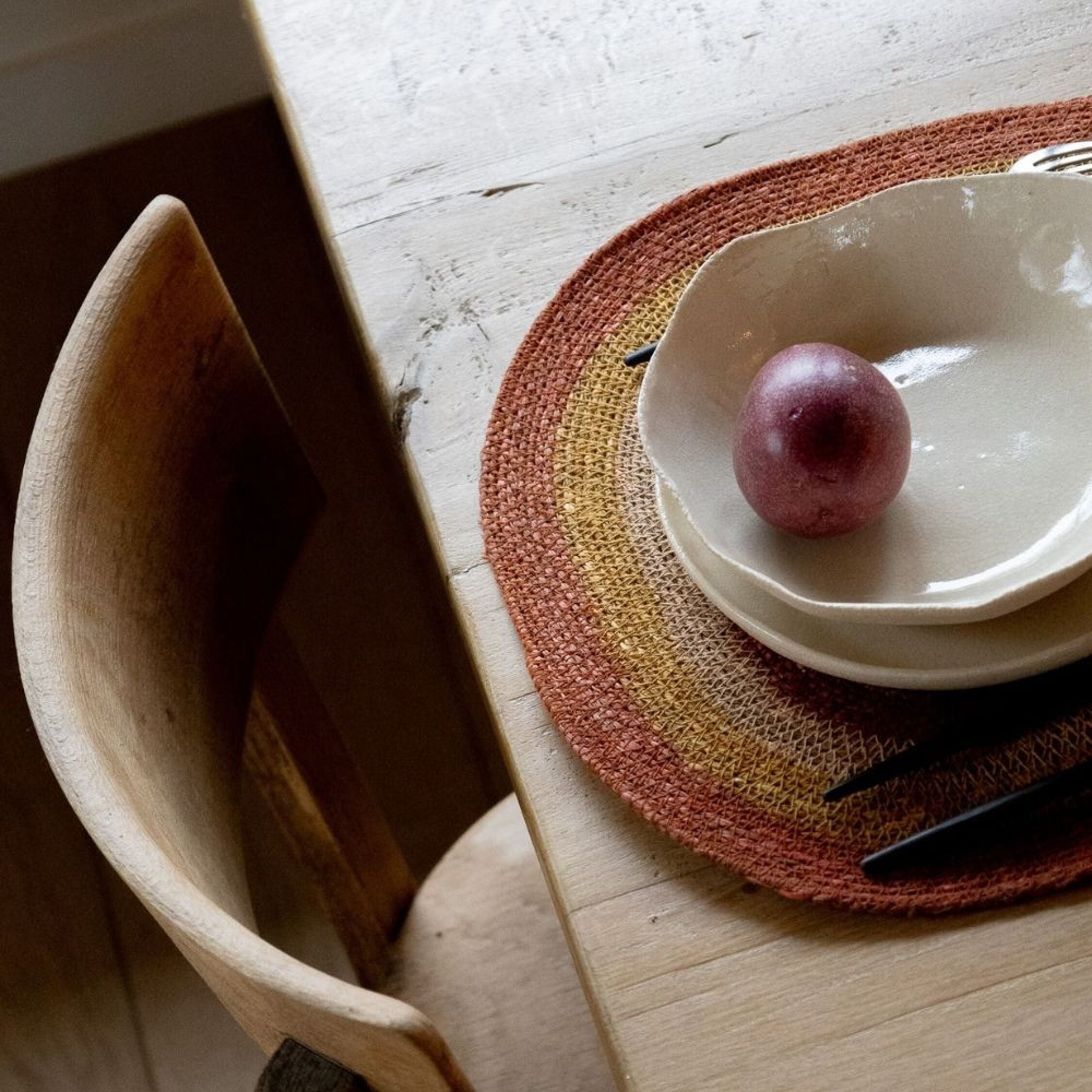 Bonheur du jour, Set de table en Raphia - Mada Ecureuil Nude