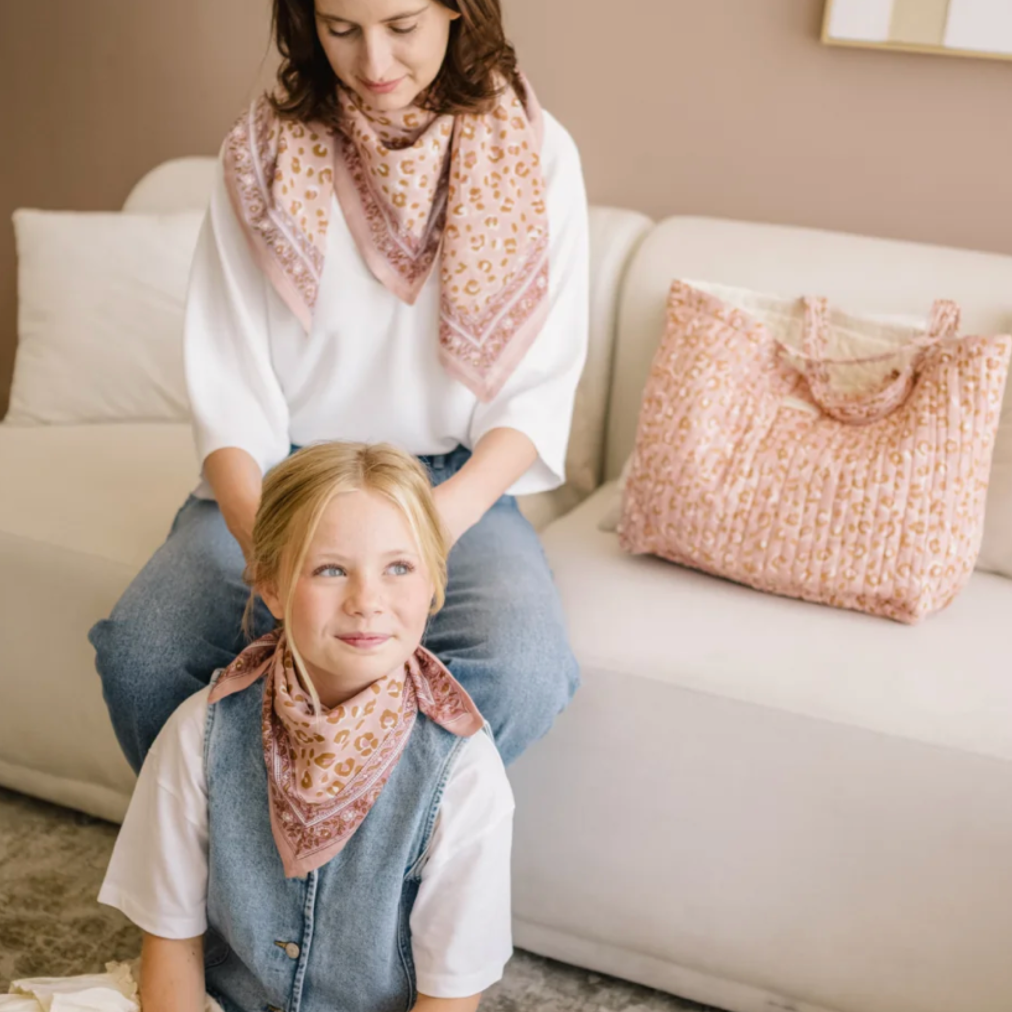 Bindi Atelier, Grand Foulard Indien - Bengal Blush