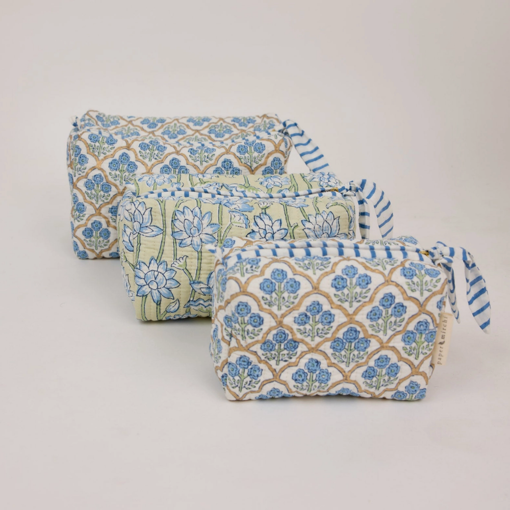 Paper Mirchi, Trousse de toilette - Treillis Indigo