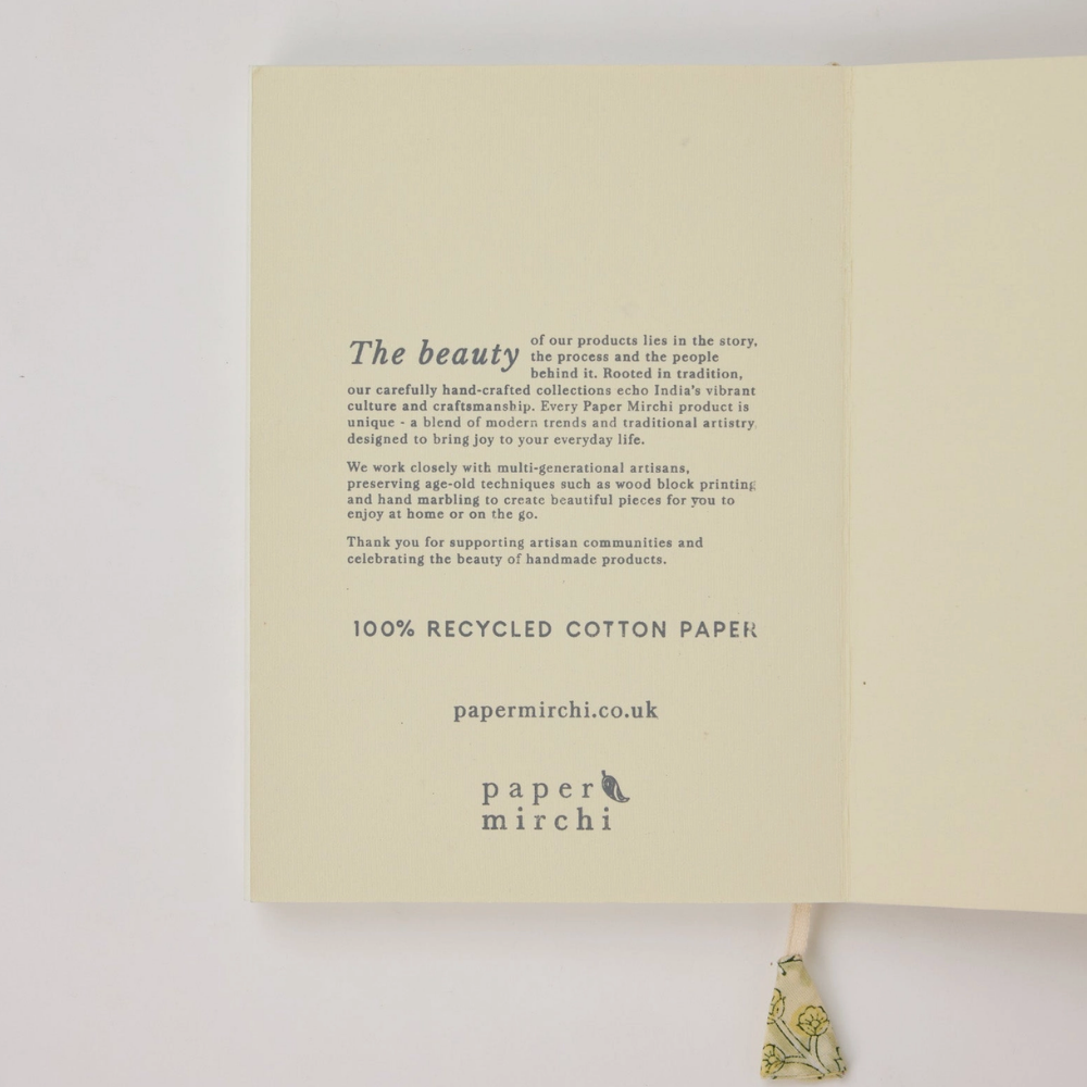 Paper Mirchi, Carnet de notes - Treillis floral crème au beurre