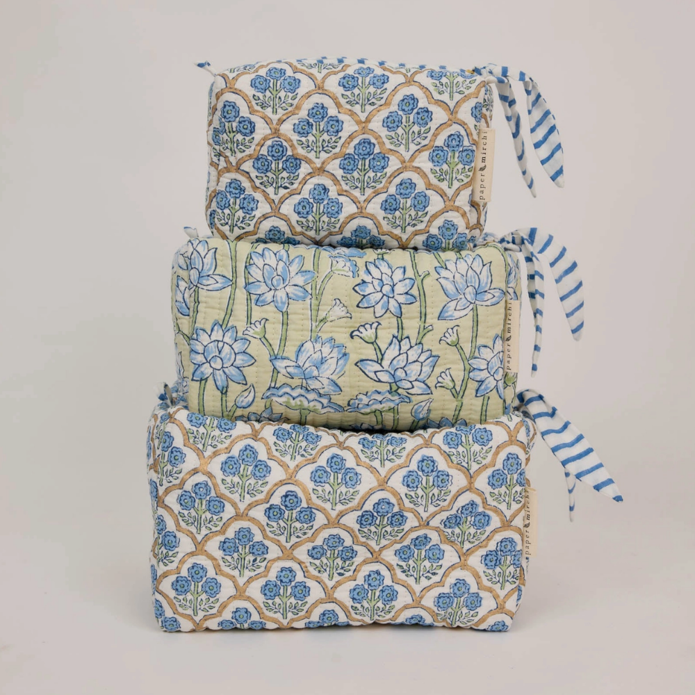 Paper Mirchi, Trousse de toilette - Treillis Indigo