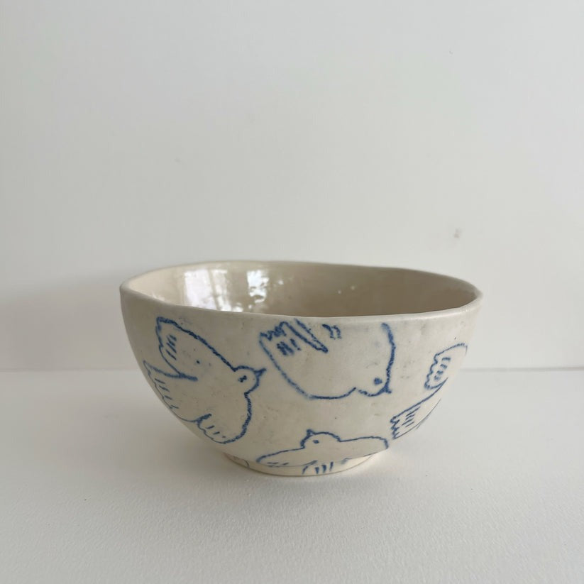 Atelier Numero 18, Bol en grès - Oiseaux
