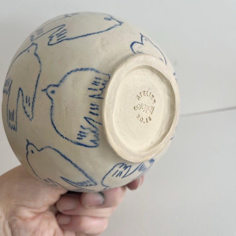Atelier Numero 18, Bol en grès - Oiseaux