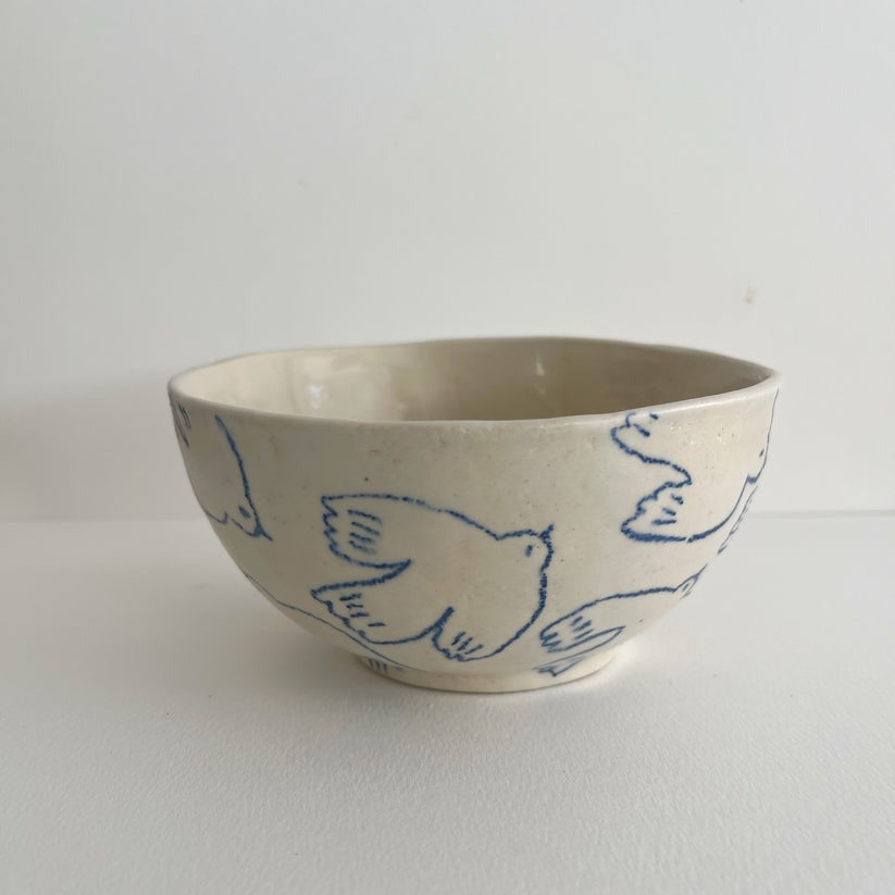 Atelier Numero 18, Bol en grès - Oiseaux