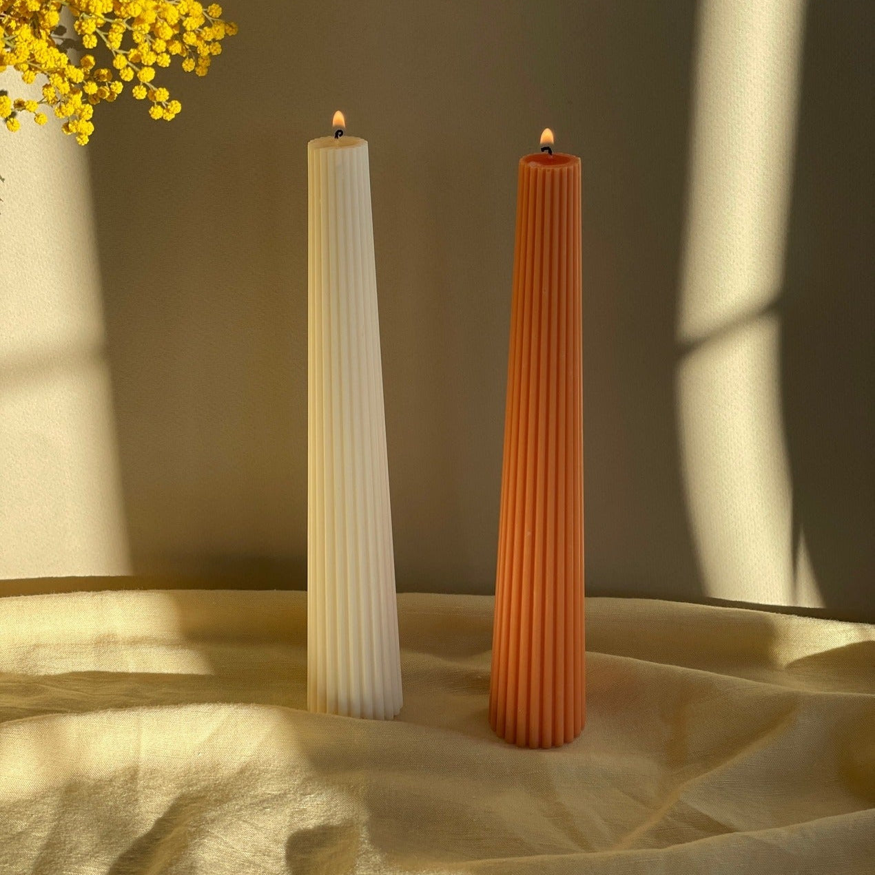 B.R.O.L, Bougie - Bougie - Cône Côtelée Blanche