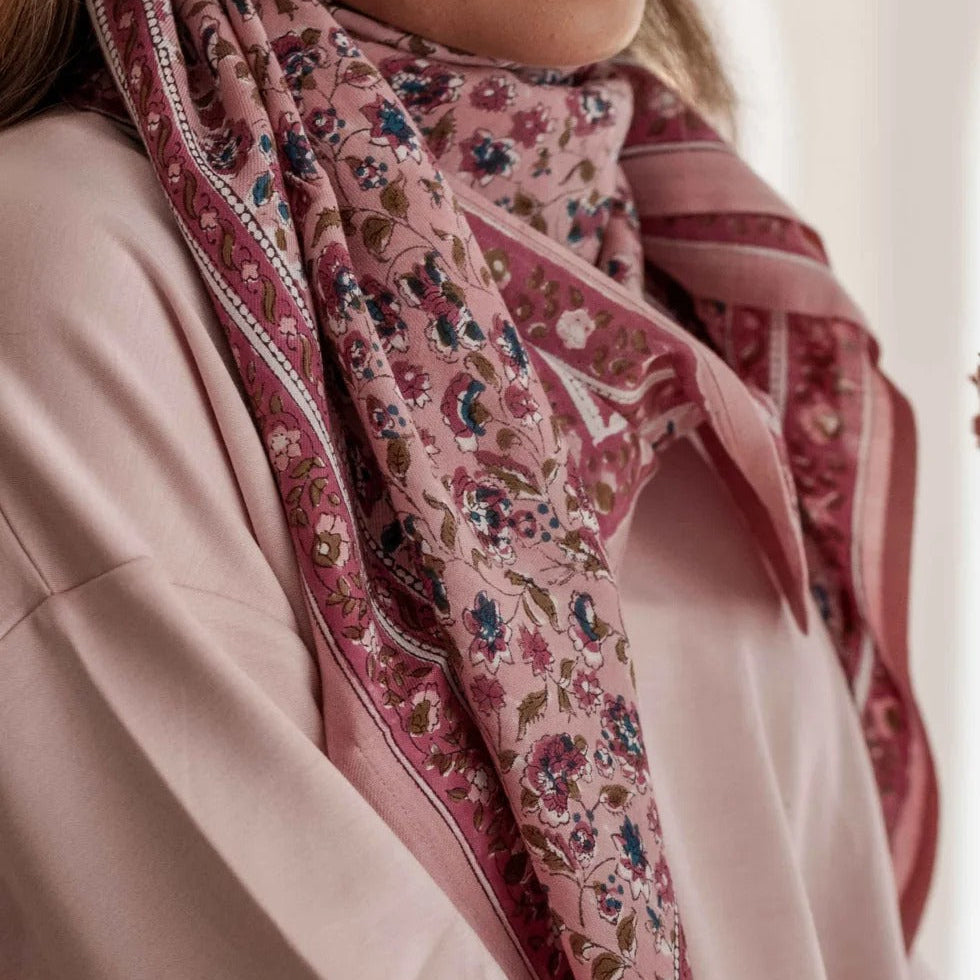 Bindi Atelier, Grand Foulard Indien - Edel Blush