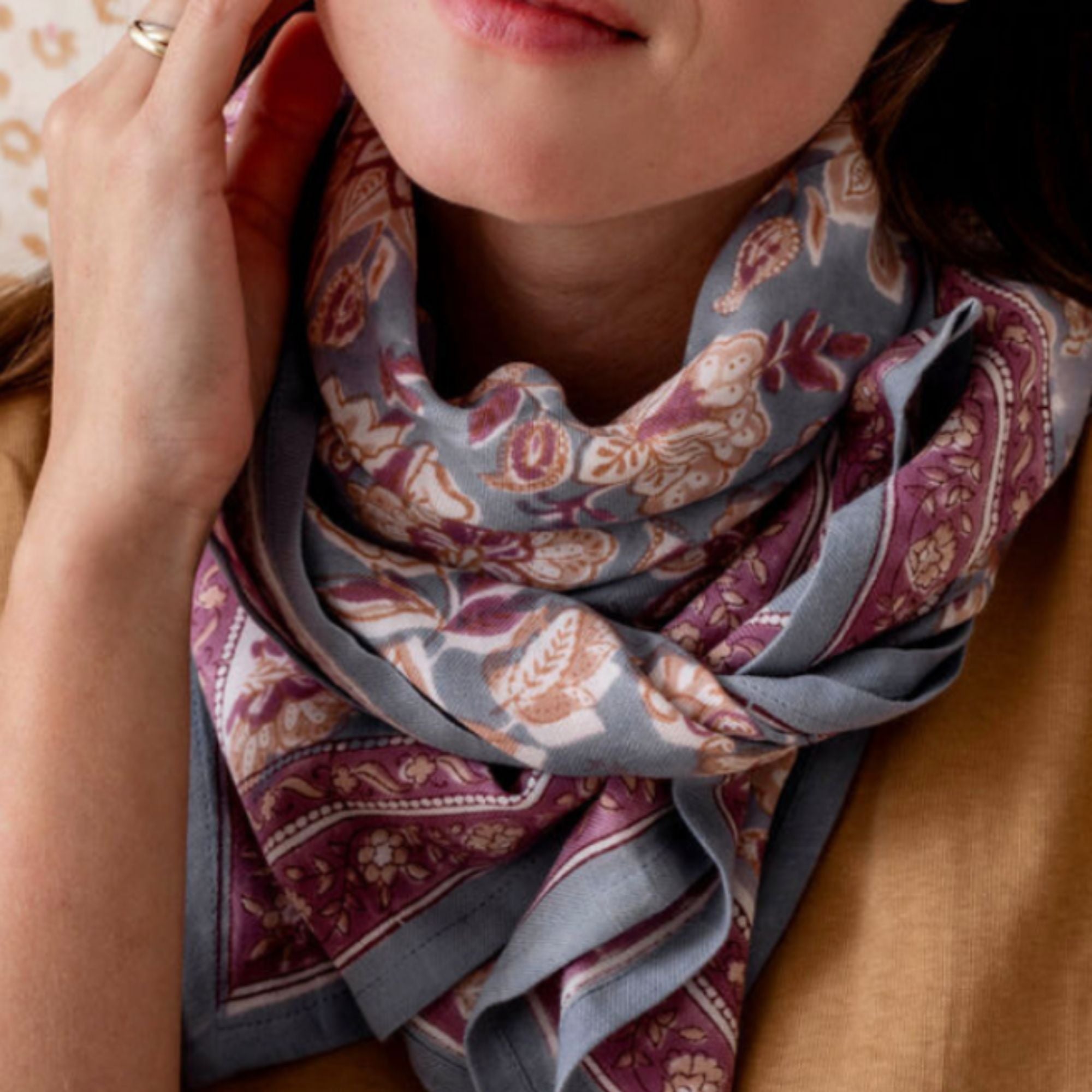 Bindi Atelier, Grand Foulard Indien - Matira Azul