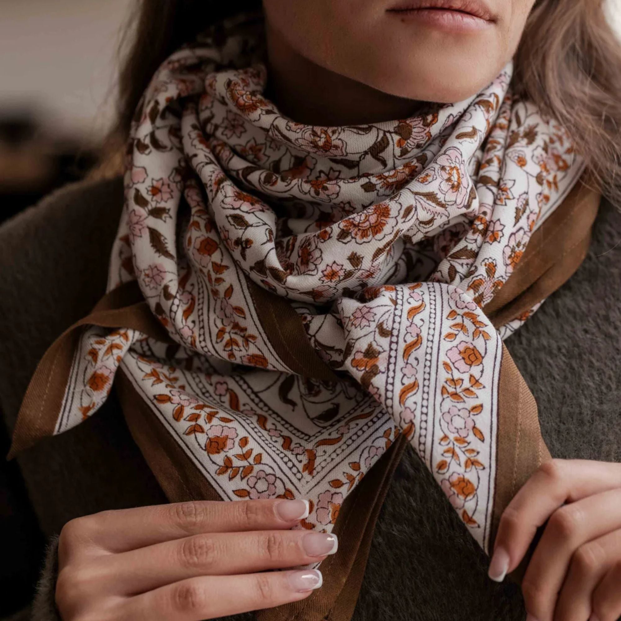 Bindi Atelier, Grand Foulard Indien - Edel Ambre