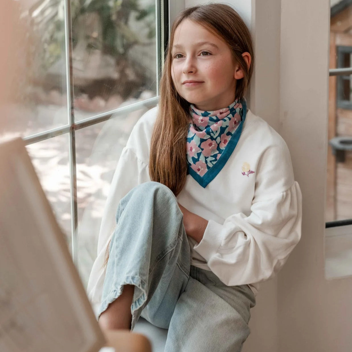 Bindi Atelier, Petit Foulard Indien - Posy Opale