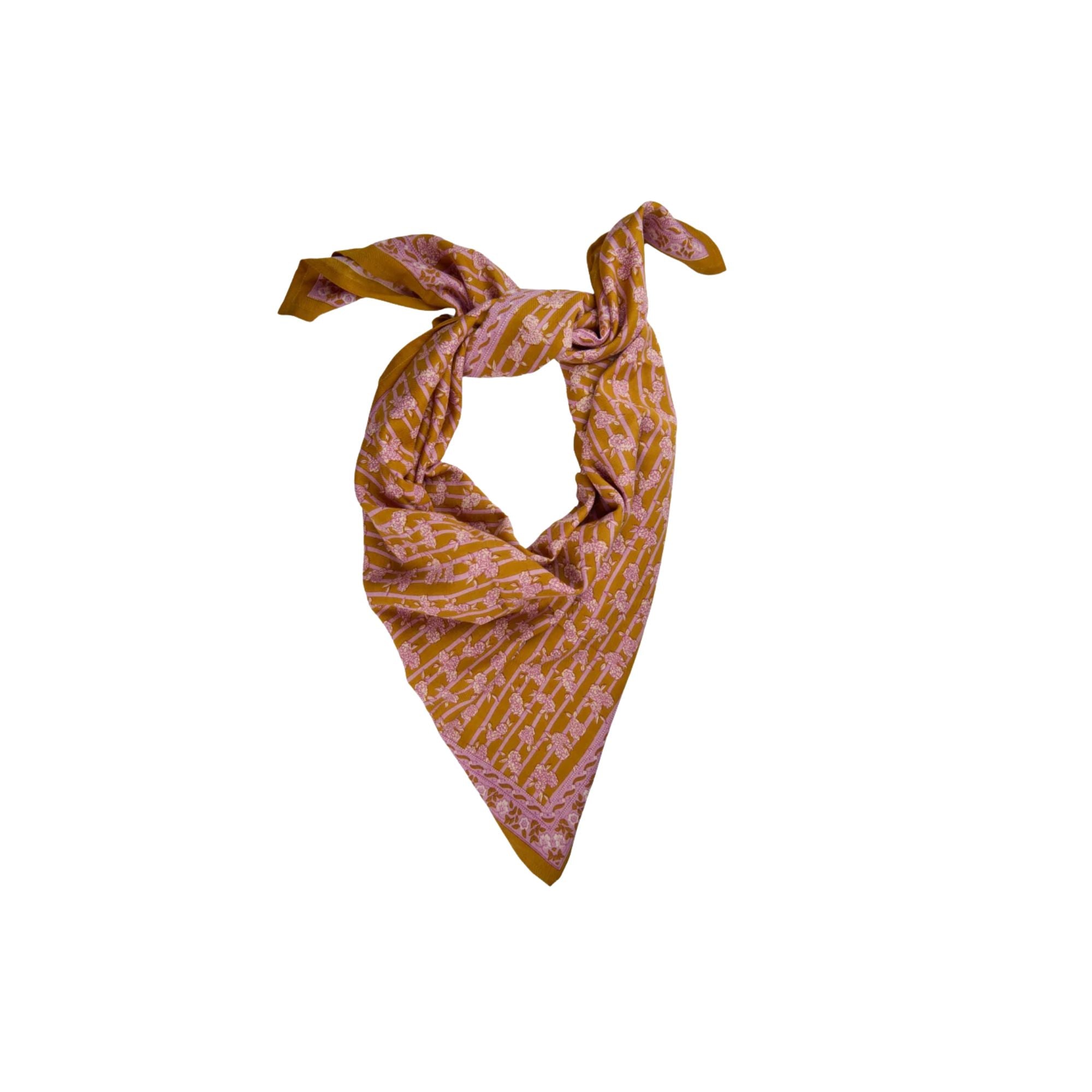 Bindi Atelier, Grand Foulard Indien - Mona Khaki