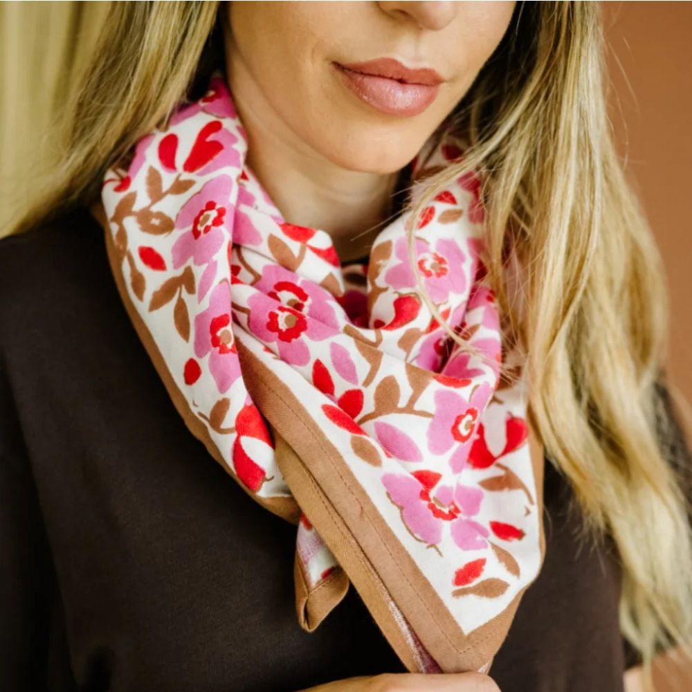 Bindi Atelier, Grand Foulard Indien - Amelia Pink