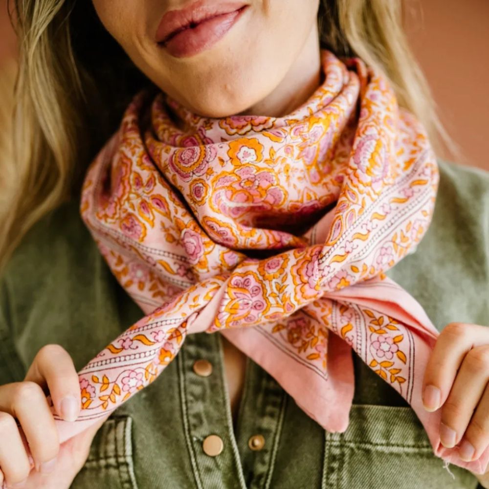 Bindi Atelier, Grand Foulard Indien - Garda Pop Pink