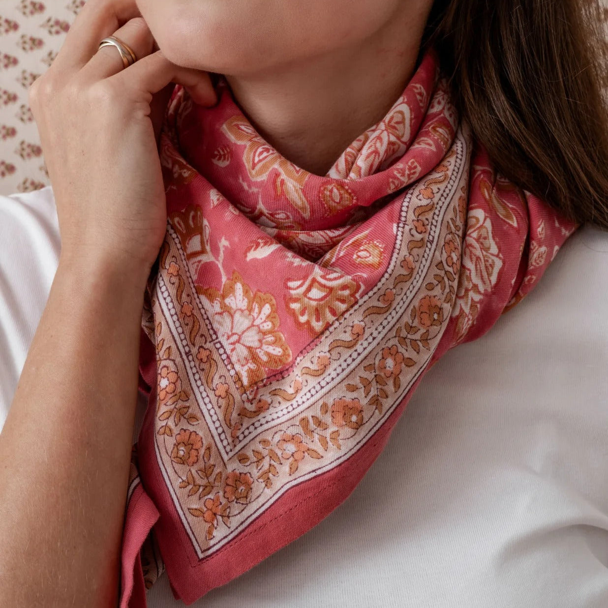 Bindi Atelier, Grand Foulard Indien - Matira Rosa