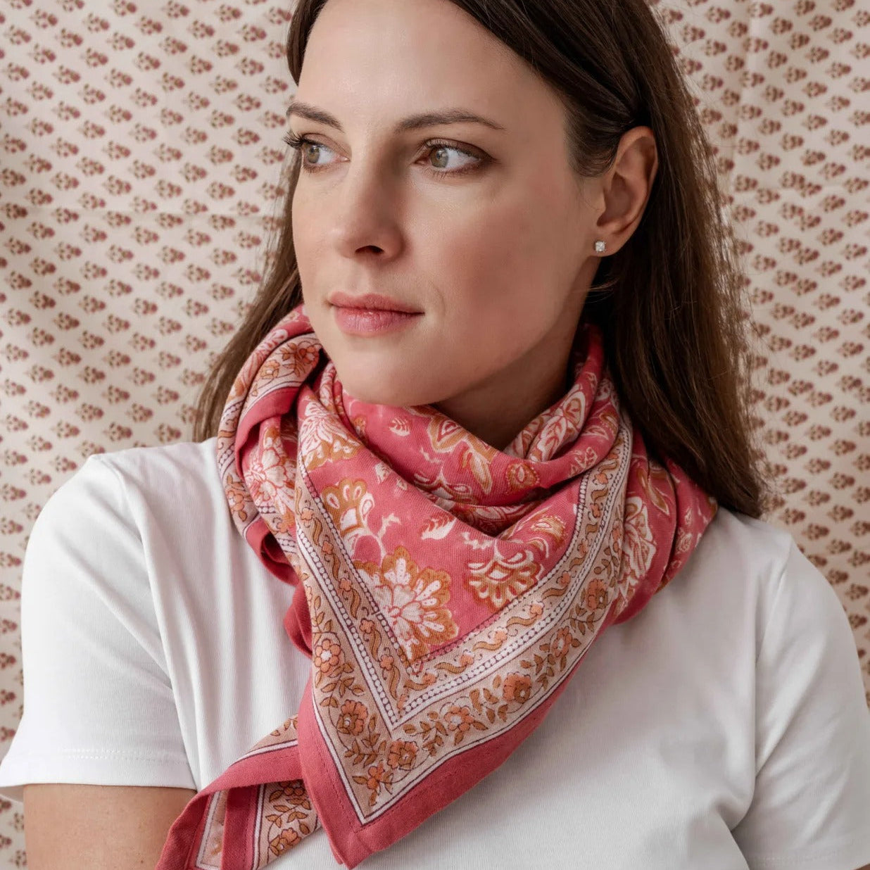 Bindi Atelier, Grand Foulard Indien - Matira Rosa