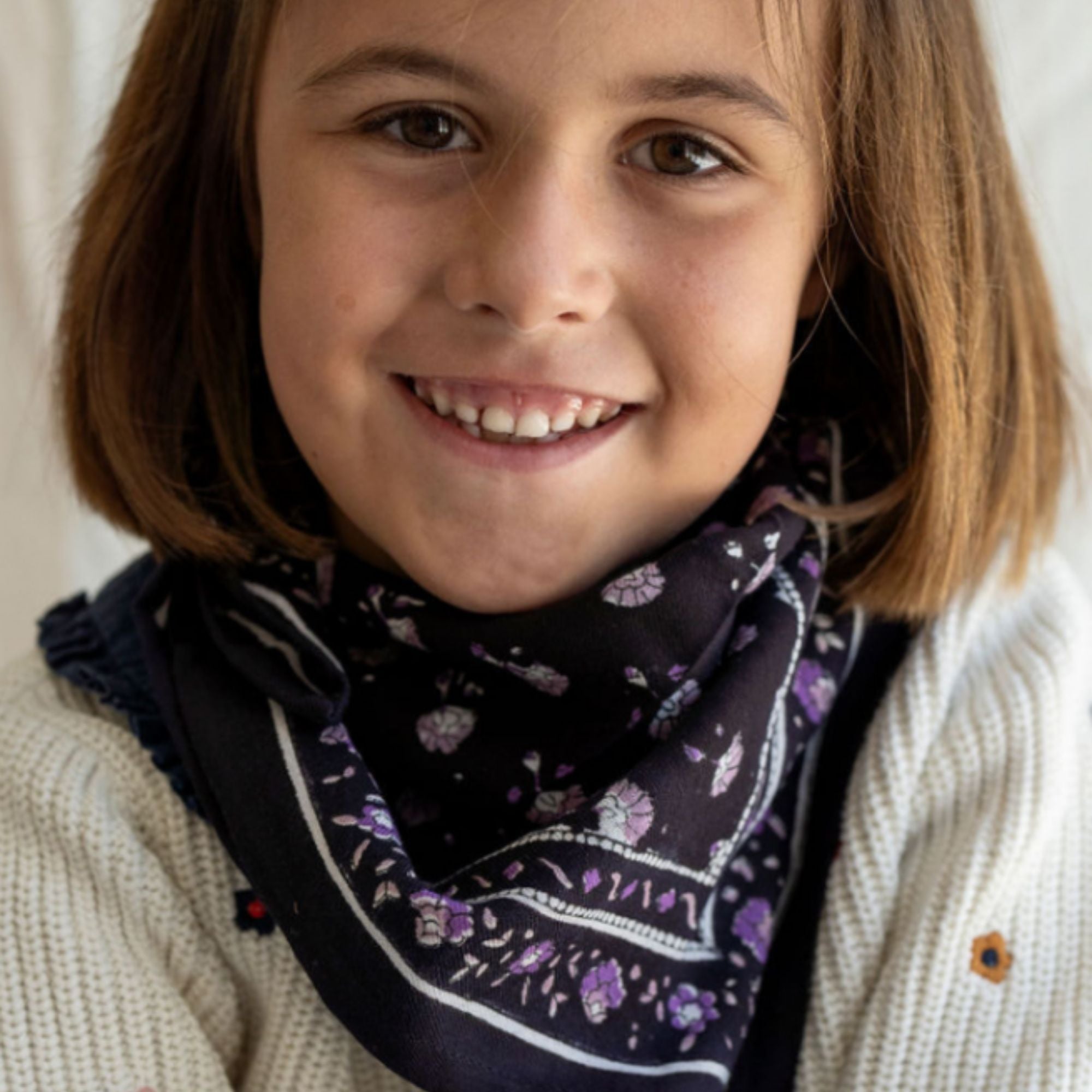 Bindi Atelier, Petit Foulard Indien - Aarti Minuit