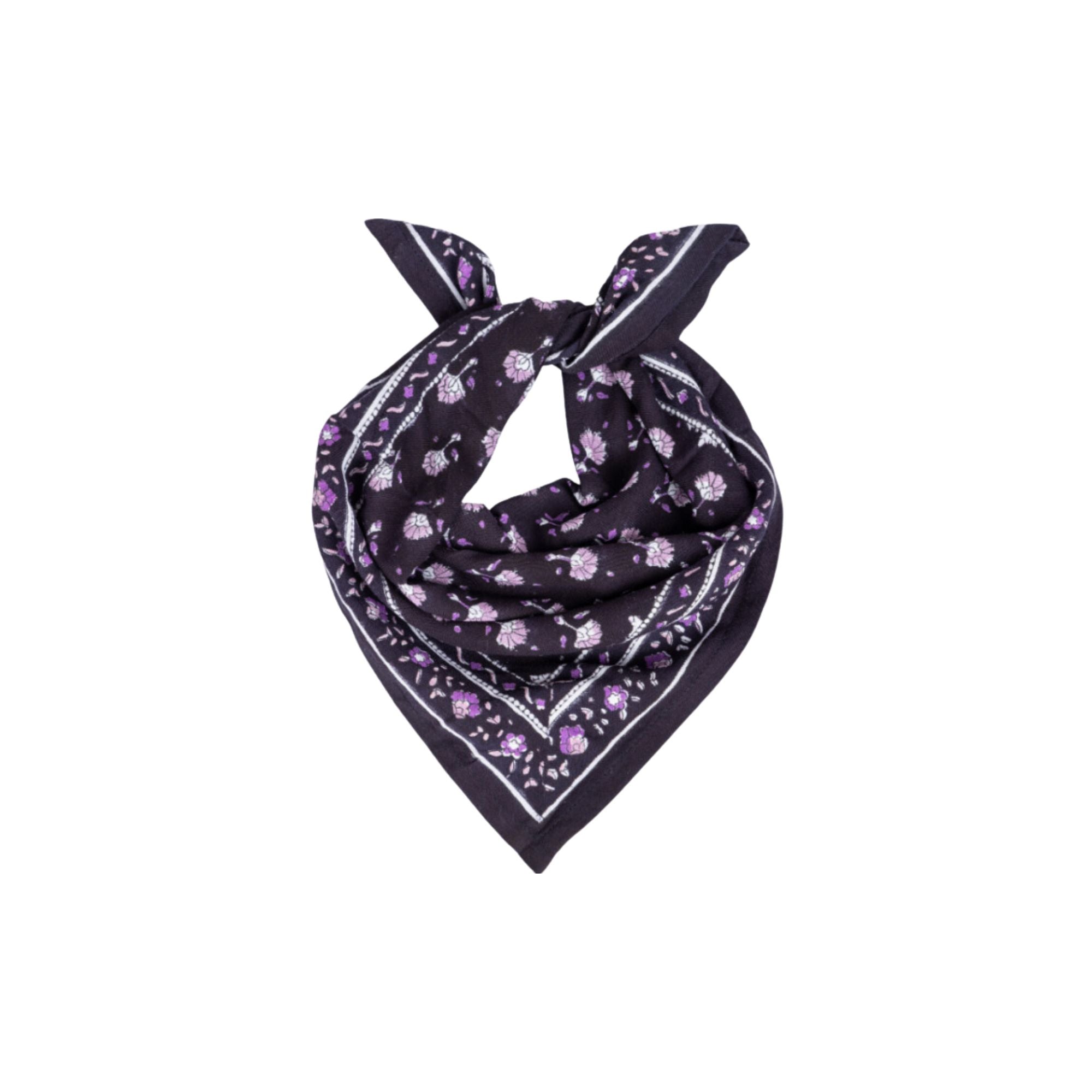 Bindi Atelier, Petit Foulard Indien - Aarti Minuit