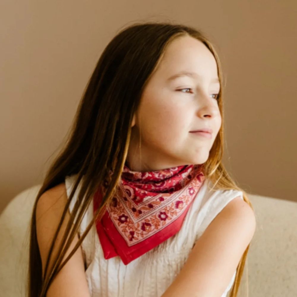 Bindi Atelier, Petit Foulard Indien - Garda Framboise