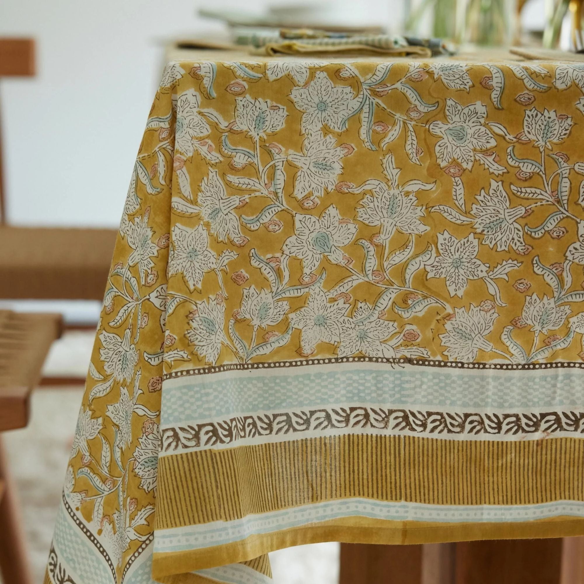 Bonheur du jour - Nappe rectangle 170x300 - Lotus Absynthe