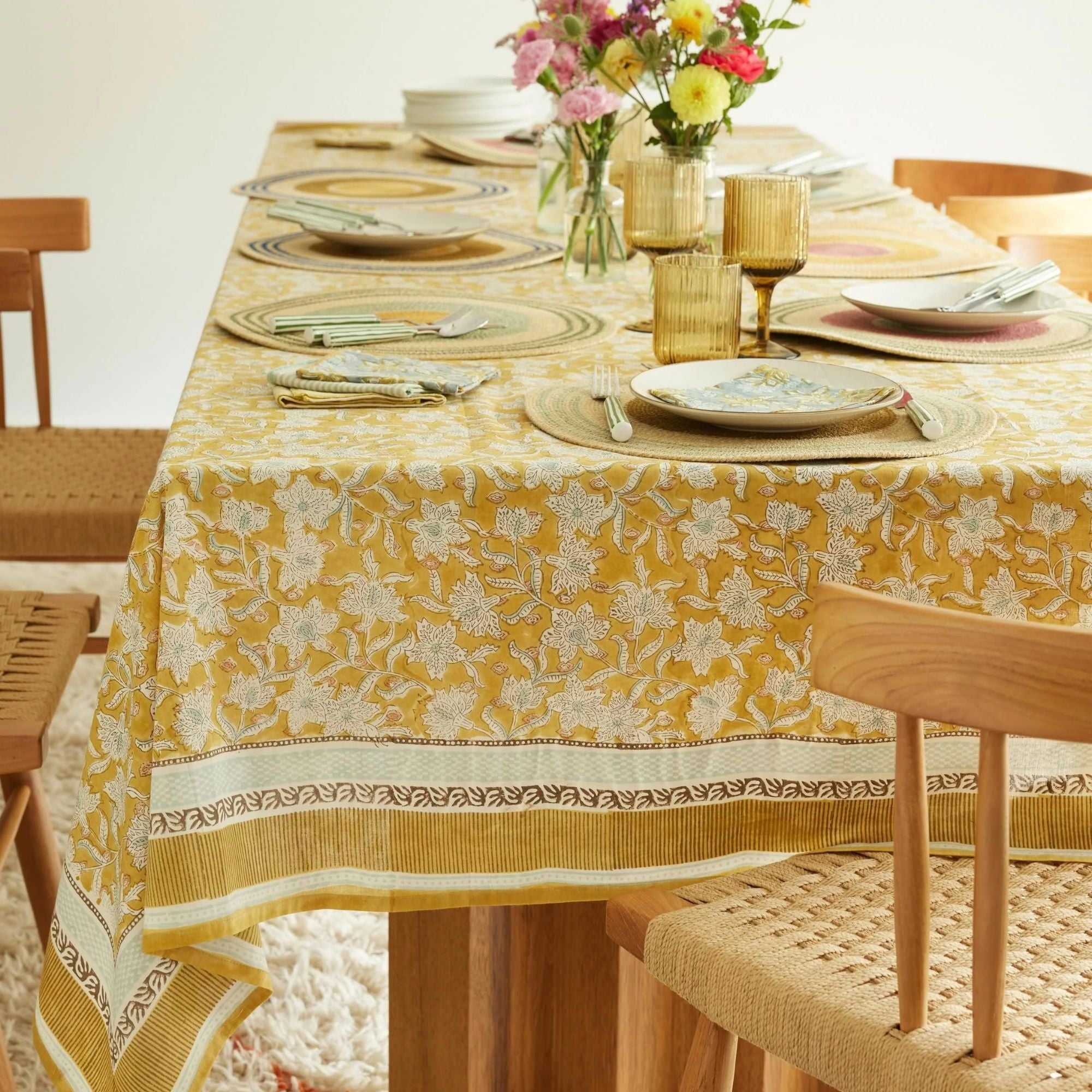 Bonheur du jour - Nappe rectangle 170x300 - Lotus Absynthe