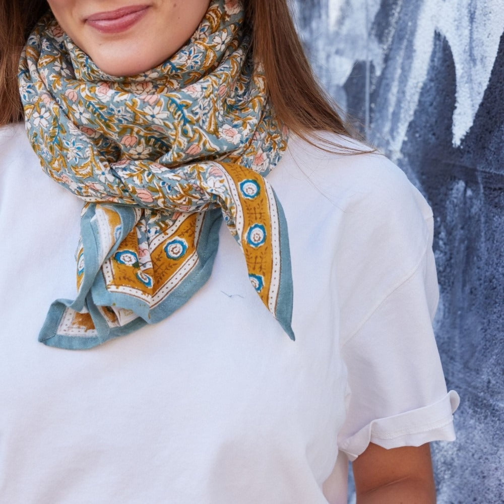 Bonheur du jour, Grand Foulard Indien - Absynthe Vert De Gris