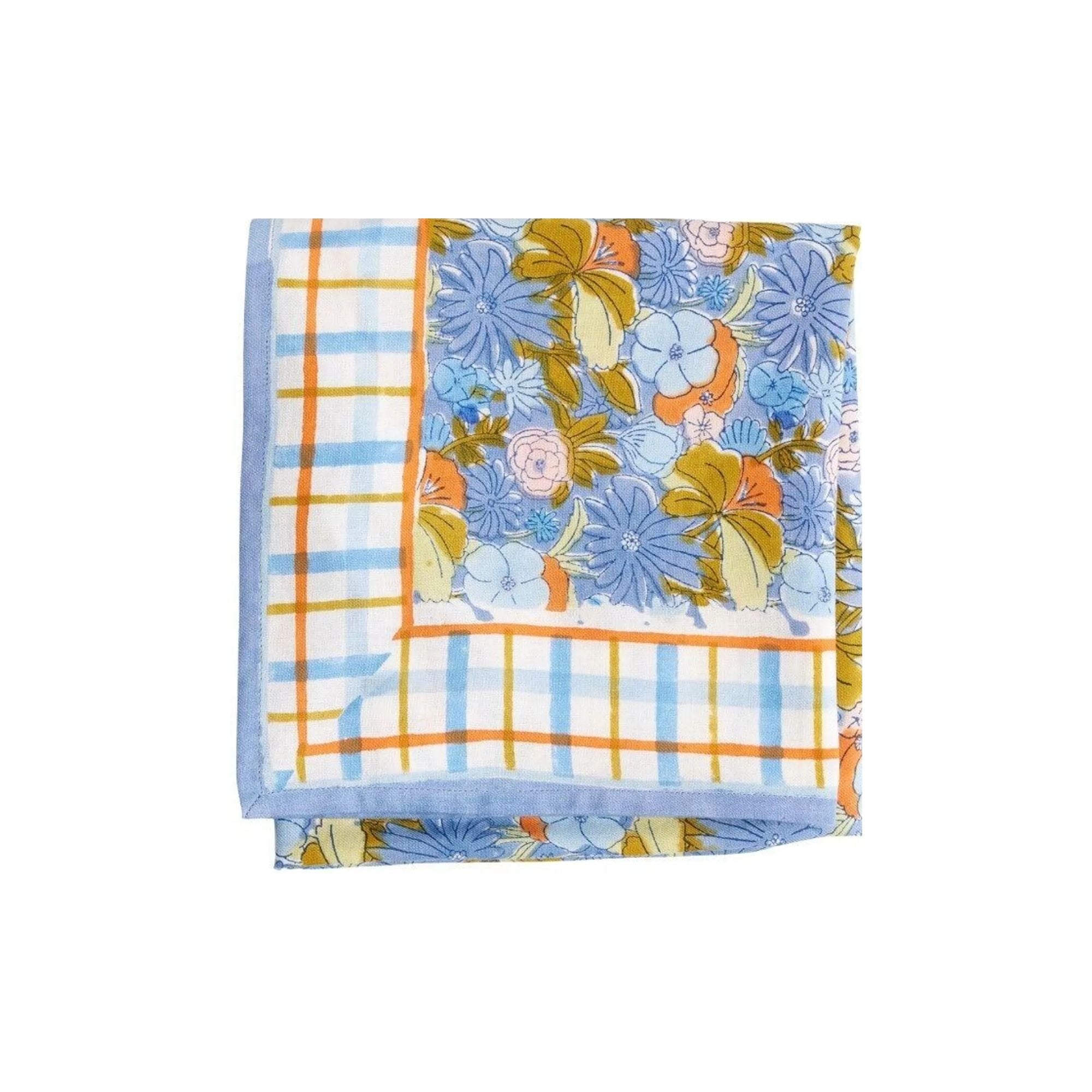 Bonheur du jour, Grand Foulard Indien - Magic Garden Pervenche