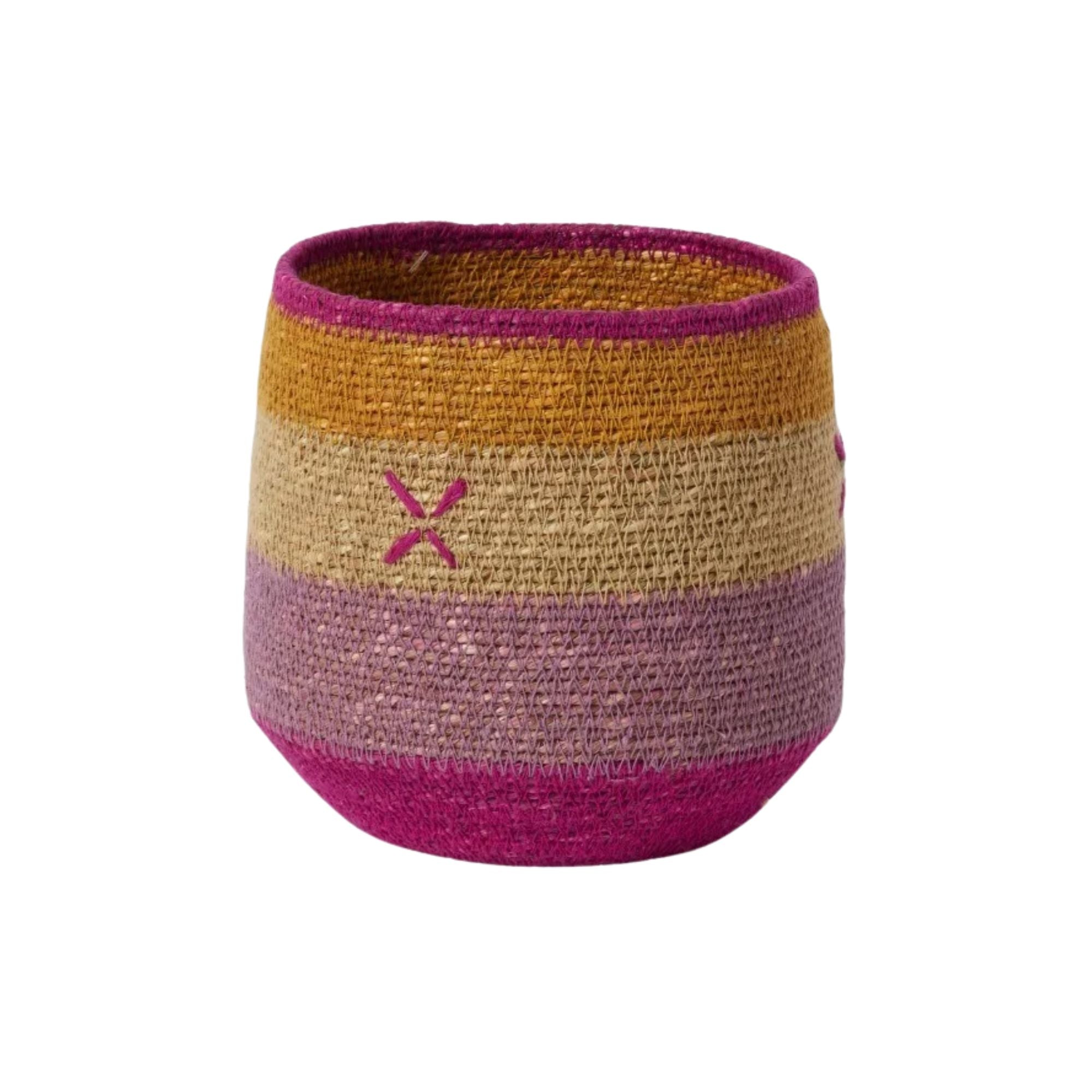 Bonheur du jour, Grand panier jonc de mer - Rose