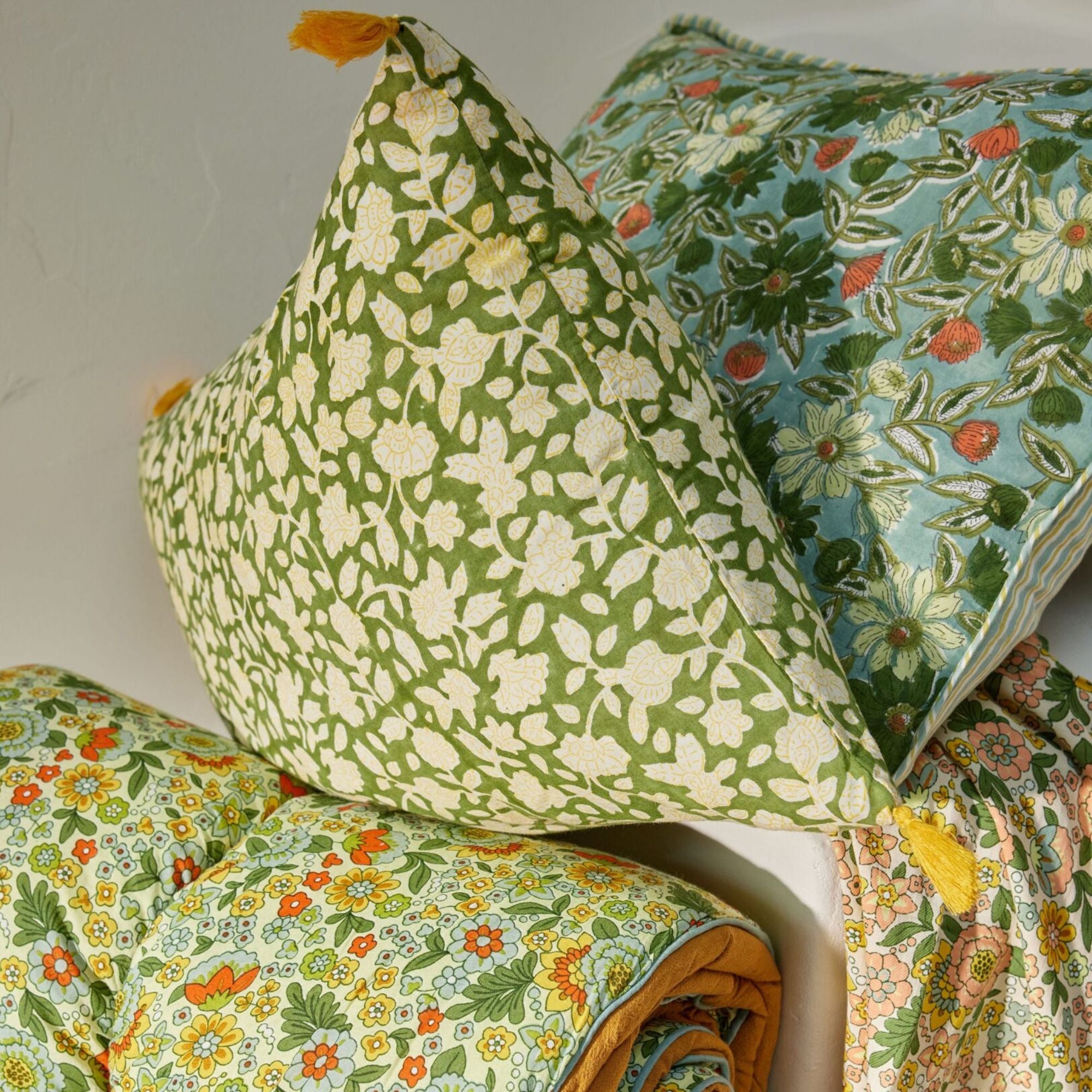 Bonheur du jour, Housse de coussin 50x35 - Jaya Vert