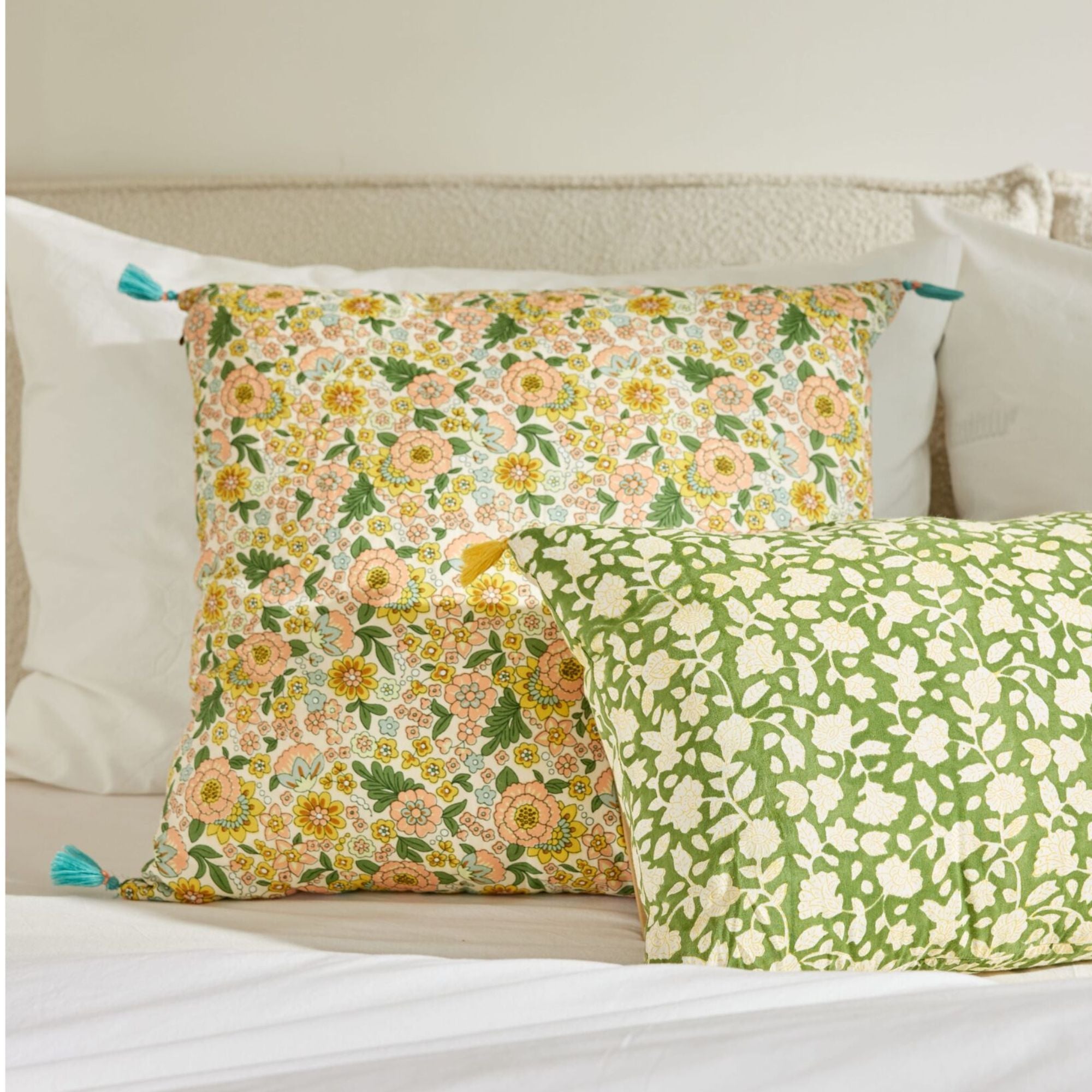 Bonheur du jour, Housse de coussin 50x35 - Jaya Vert