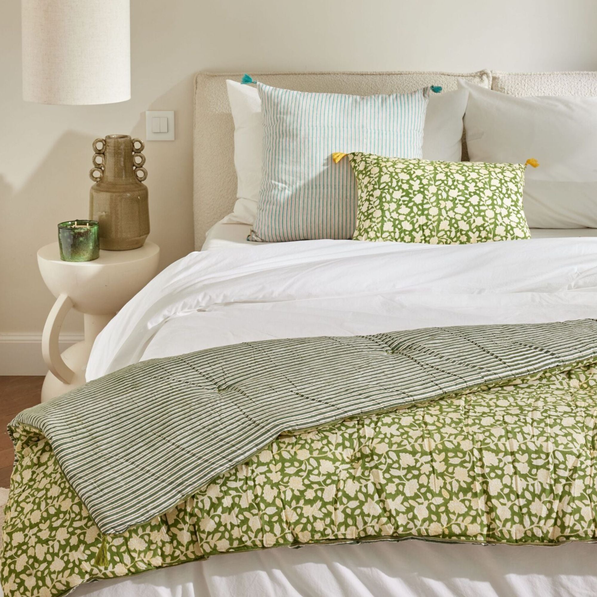 Bonheur du jour, Housse de coussin 50x35 - Jaya Vert